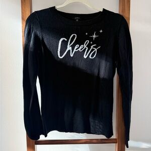 Talbots Black Knit Cheers Sweater